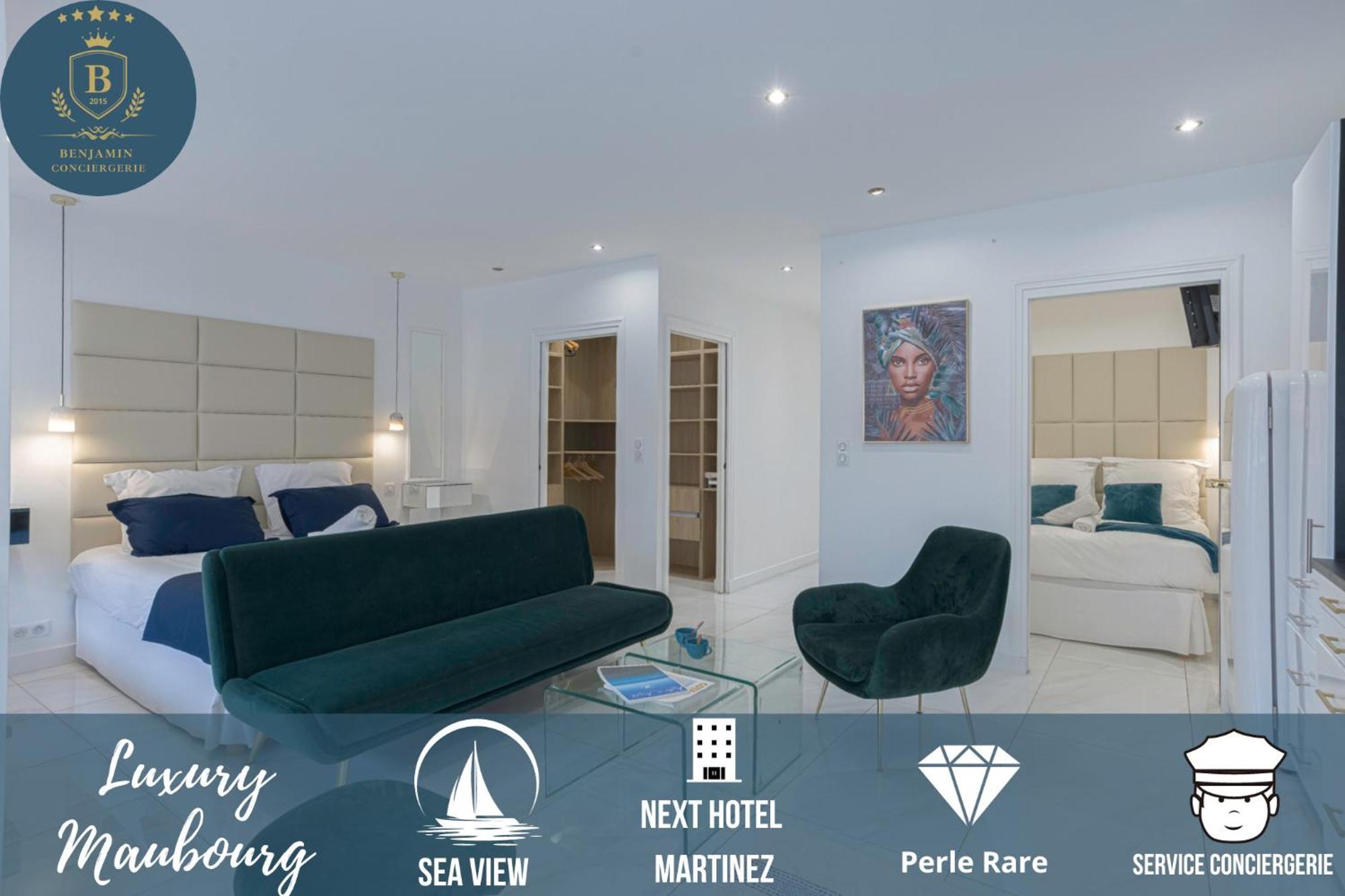 Luxury Maubourg - Vue mer - Croisette 50m plage - Clim - terrasse Cannes Extérieur photo